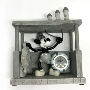 Vintage Disney Topolino Steamboat Willie 1928 Figurine Orologio Grigio Blu Raro - Foto 1 di 8