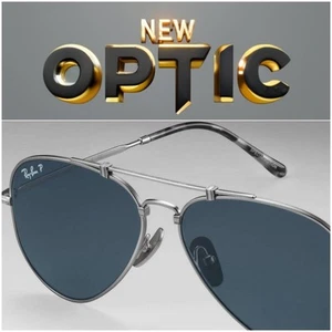 Ray Ban RB8125M 9165 Titanium Aviator Silver Blue Original Polarized New - Imagen 1 de 4