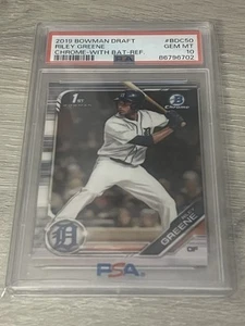 2019 Bowman Draft Riley Greene Chrome 1st Prospect Refractor #BDC-50 PSA 10 - Picture 1 of 2