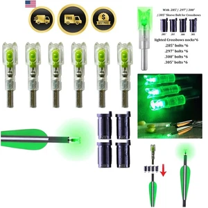 Crossbow Lighted Nocks for Bolts LED Compatibility 6 Pack - Picture 1 of 8