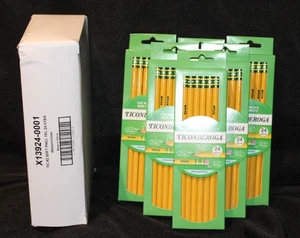 Dixon Ticonderoga #2 HB Premium Wood Pencils 24 Count 13924 Yellow 6 Pack - Picture 1 of 9