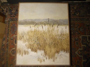 SUSSEX CITY NJ 1985 DEDE ESENLOHR Fine Art Oil Acrylic PAINTING 1985 MARSH - Picture 1 of 10