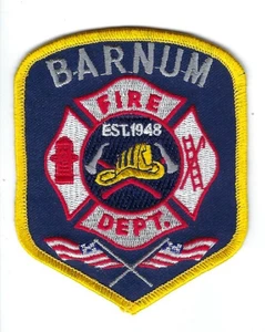 *RARE* Barnum (Carlton County) MN Minnesota Fire Dept. patch - NEW! pop=605 - Picture 1 of 1