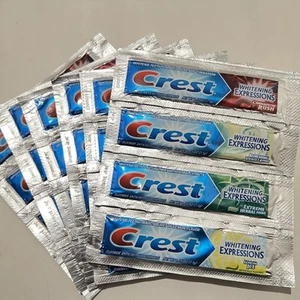 6 Crest Lemon Ice Herbal Mint Vanilla Mint Cinnamon Rush Toothpaste Sample .25oz - Picture 1 of 11