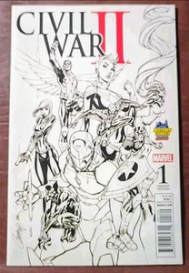 Bürgerkrieg II #1 Midtown Comics Skizze Variante Marvel 2016 fast neuwertig J. Scott Campbell - Bild 1 von 11