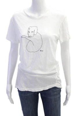 Camiseta Orlebar Marrón Mujer Manga Corta Bordada Blanca Talla S Foto 1 de 4