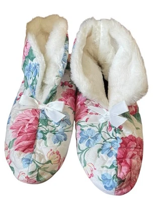 Zapatillas de casa vintage Dearfoams acolchadas florales invierno calentamiento grandes 8-9 relax Foto 1 de 4
