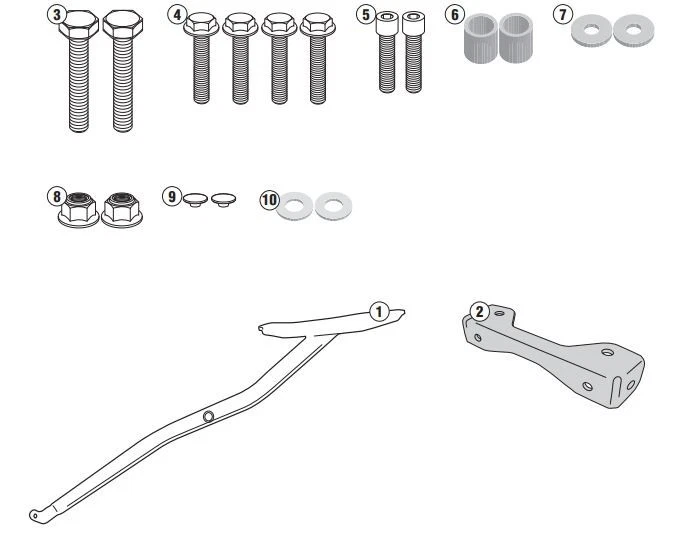 GIVI 1137fz Luggage Rack Kit for Monokey/Monolock Top Case Honda CB650f, CBr650f - Image 1 of 3