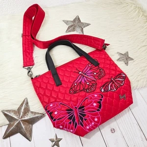 Lug Sprinkler crossbody bag red poppy quilted butterfly embroidery new NWOT - Picture 1 of 8