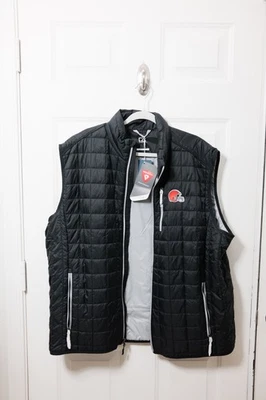 Cutter & Buck Golf Quilted Jacket Vest Outdoor Black Cleveland Browns Men's XXL - Image 1 of 4