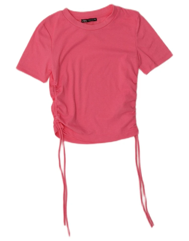 ZARA Womens Crop Blouse Top UK 8 Small Pink Polyester CA19 - Image 1 of 3