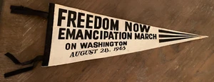 Rare August 28, 1963 Civil Rights Emancipation March Washington D.C Pennant MLK - Picture 1 of 14