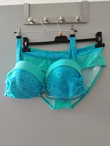 Bikini türkis-blau 38-40 C-D gepolstert mit Bügel,Wie neu,2 Teiler,TOP Zustand - Bild 1 von 8