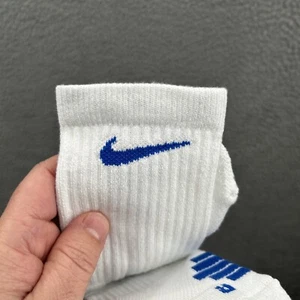 Nike Dri Fit Basketball Socks Boys Small Elite White Blue Youth Crew Sock Kids S - Picture 1 of 9