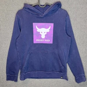 Under Armour Hoodie Youth Large Blue Navy Sport Project Rock Athletic  - Picture 1 of 8