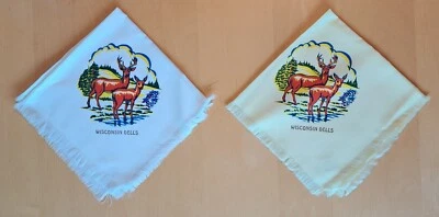 Par de pañuelos de recuerdo Wisconsin Dells vintage para damas - nuevo stock antiguo Foto 1 de 4