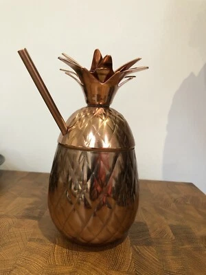 Cocktail Cups Plastic Wine Glass Pineapple Cup Stainless Steel Straw Cup Party - Image 1 of 4