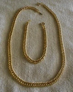 Juego de pulsera de eslabones de cadena tono dorado - Imagen 1 de 3