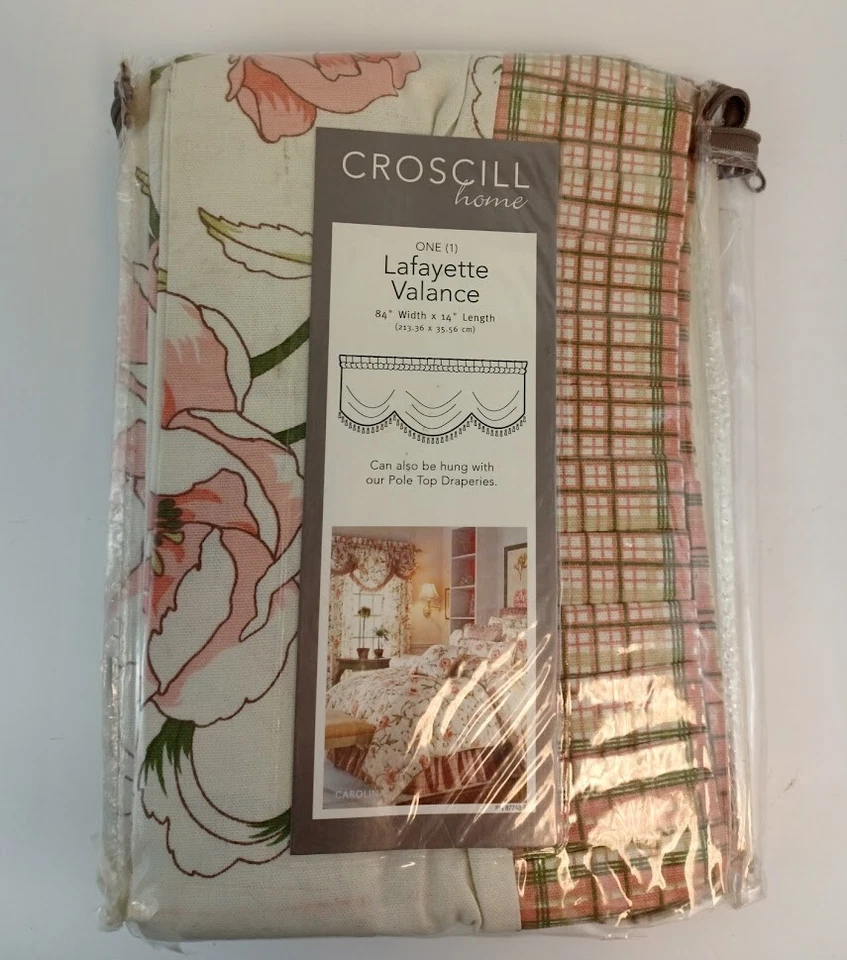 Croscill Home One Lafayette Valance 84 英寸 W x 14 英寸 L Carolina Coral 0006 — 第 1/2 张图片