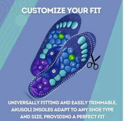 Akusoli-Magnetic Acupressure Shoe Insoles for Pain Feet Fatigue Relief/Protect