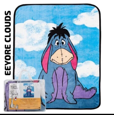 Winnie The Pooh“ Eeyore ”Twin Size Soft Raschel Blanket 60" x 80" - Image 1 of 3