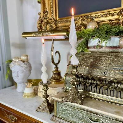 Vintage German Heavy Solid Brass Victorian Style Candle Stick Holder Candlestick - Image 1 of 4