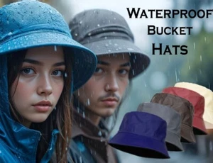 Wasserdichter Fischer-Regenhut für Damen und Herren, wendbar und faltbar - Bild 1 von 55