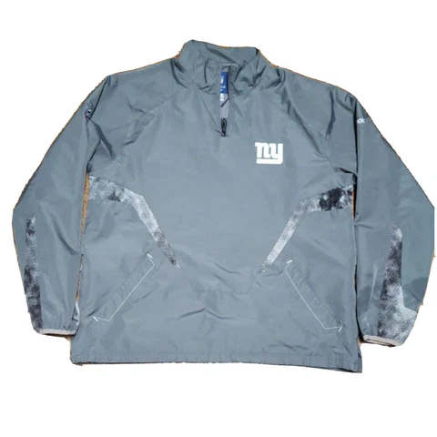 New York Giants NFL OnField Apparel Reebok Pullover Windbreaker Gray 1/4 Zip L Cover