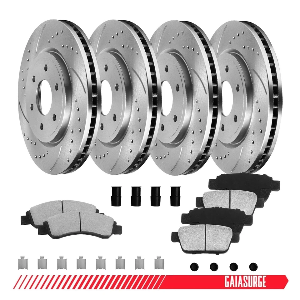 Front Rear Brakes Rotors Ceramic Pads for 10- 17 Ford Expedition Navigator 6LUGS Foto 1 de 4