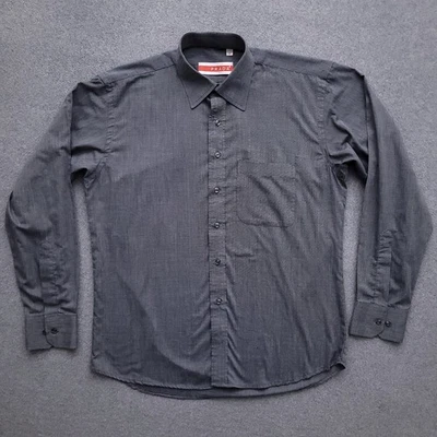 PRADA Button Up Shirt Mens Medium Blue Cotton Long Sleeve 16 35 Dress Casual - Image 1 of 4