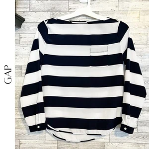 Blusa a rayas azul marino y blanco GAP, XS, ¡NUEVA SIN ETIQUETAS! - Imagen 1 de 9