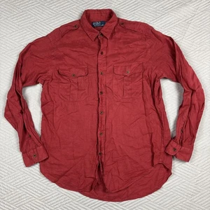 Polo Ralph Lauren Herren Hemd 100% Leinen Größe M - Military Style - Vintage - Bild 1 von 12