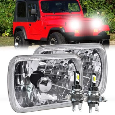 5x7" 7x6" Inch LED Headlight DOT For Jeep Wrangler YJ Cherokee XJ 1986-1995 - Image 1 of 4