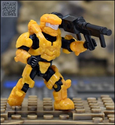 HALO MEGA BLOKS UNSC YELLOW GOLD SPARTAN ENFORCER FIGURE CND00 FIRETEAM EAGLE v2 - Image 1 of 4