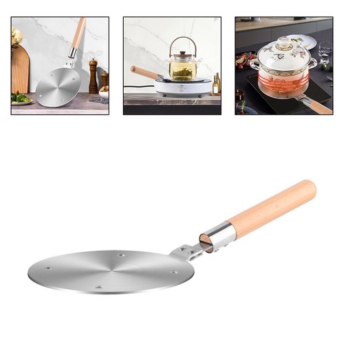 Heat Conducting Plate for Induction Cookers Stainless Steel with Wooden