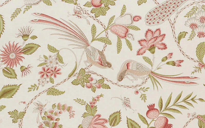 Schumacher Curtain Fabric 'campagne' 3 Metres 300cm Bleu & Gris - Linen Blend