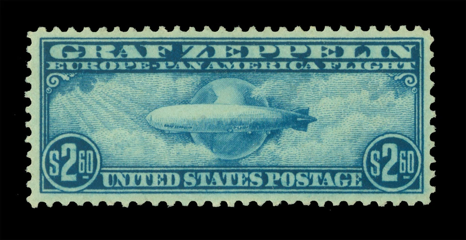 US 1930 AIRMAIL - GRAF ZEPPELIN issue  $2.60 blue  Scott # C15  mint MLH VF-XF - Image 1 of 2