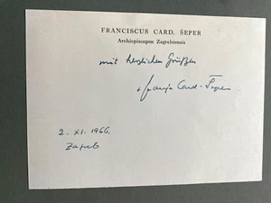 FRANJO SEPER (†1981) Kardinal/cardinal signed signierte Briefkarte 10x15 - Picture 1 of 1