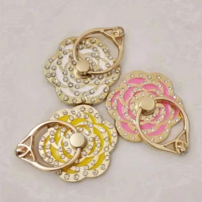 Universal 360 Rotating Finger Ring Stand Holder For Cell Phone-Love Crystal Rose - Image 1 of 4