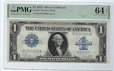 Fr 238 $1 1923 Silver Certificate PMG 64 EPQ uncirculated - Image 1 of 2