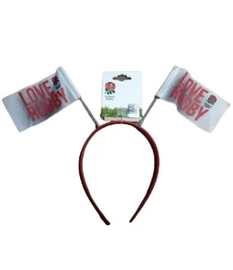 ENGLAND JOBLOT 500 X RUGBY WORLDCUP 2025 OFFICIAL ROSES HAIRBAND BOPPERS FLAGS - Picture 1 of 9