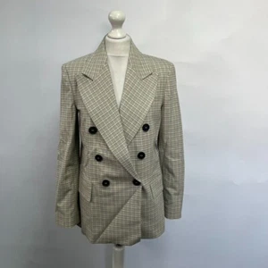 Free People Ashby Check Blazer Jacket. Green/Cream. Small. Brand New. - Picture 1 of 6