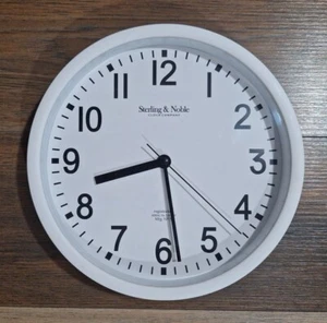 Sterling & Noble Wall Clock Mfg. No9 White Retro Tested Works - Picture 1 of 12