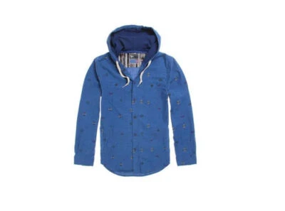 CAMISETA TEJIDA L/S CON CAPUCHA ÉTNICA MINI DIVERSIÓN MODERNA PARA HOMBRE HOMBRE AZUL NUEVA Foto 1 de 3