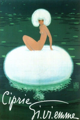 意大利 CIPRIE GI.VI.EMME 1920 粉末女士美意大利复古海报复制品 — 第 1/3 张图片