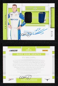 2020 Panini National Treasures Dual Race Gear Graphs /25 Ty Dillon #DRG-TD Auto