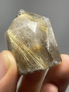 Natural Golden Rutilated Quartz 33.0g Polished TOWER crystal Etheric healing L6 - Picture 1 of 12