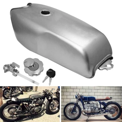 Motorcycle Gas Fuel Tank 9L 2.4 Gallon Cafe Racer for BMW Honda Yamaha Suzuki - Image 1 of 4