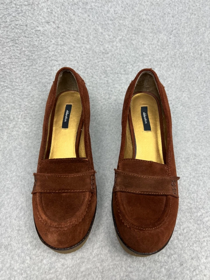 y2k 90-х Xhilaration женщин замши кожаные туфли на платформе на танкетке мокасины 8,5 коричневый - Изображение 1 из 4