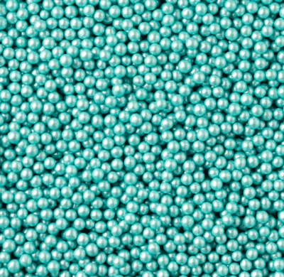 Turquoise Edible Glimmer Pearls 3mm Cake Decoration Sprinkles - Image 1 of 2